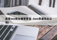 首页seo优化哪家便宜（seo页面优化公司）